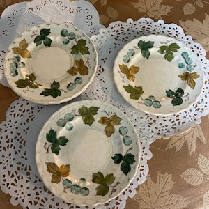Vintage 5 Piece Lot of Bread Plates of Vineyard by METLOX - POPPYTRAIL - Vernon ~ Great Harvest Look ~ Made in USA