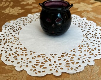 Vintage Ceramic Black Cat Miniature Lantern ~ Very Cute Retro Piece