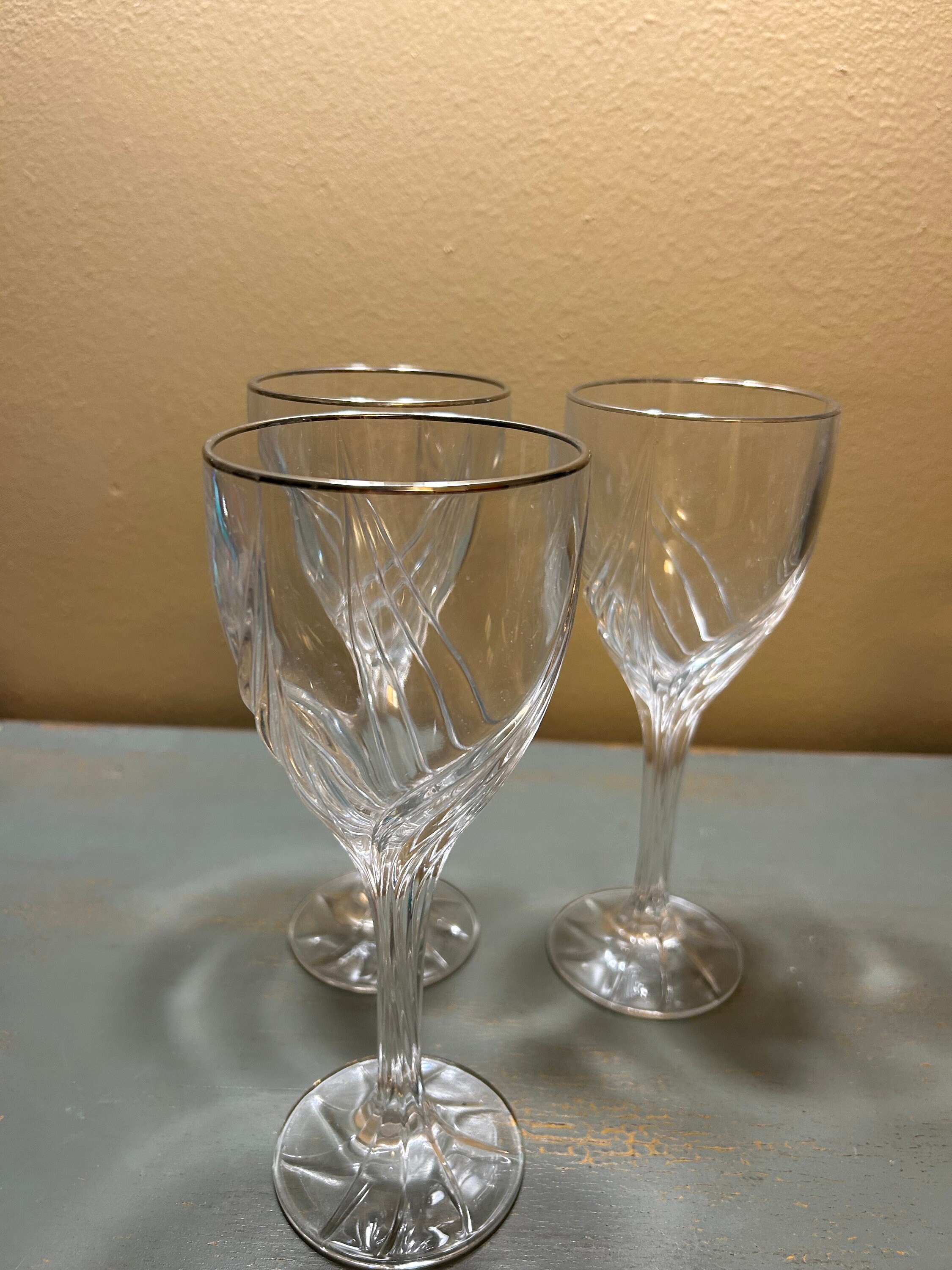 Set of 4 Vintage Lenox Crystal Debut Wine Glasses