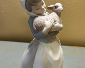 リヤドロ　子羊と一緒　陶器人形 リヤドロ 子羊 リヤドロ 子羊と一緒 陶器人形