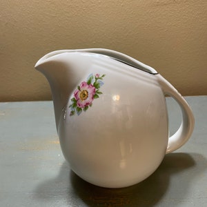 Linda jarra de leite estilo Art Déco em porcelana vintage estilo rosa e branco ~ Padrão nº 658 ~ Muito estilosa