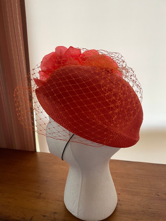 High Style Orange Skull Cap With Roses / Great Vi… - image 3