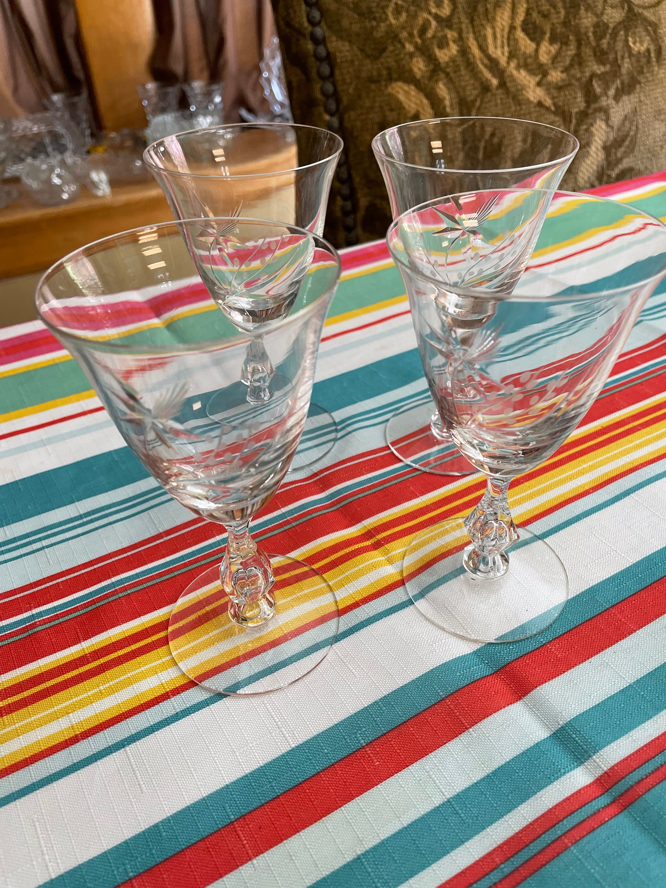 Elegante set di bicchieri da bere in cristallo con taglio a limoncello/liquore incisi ~ Elegante design classico