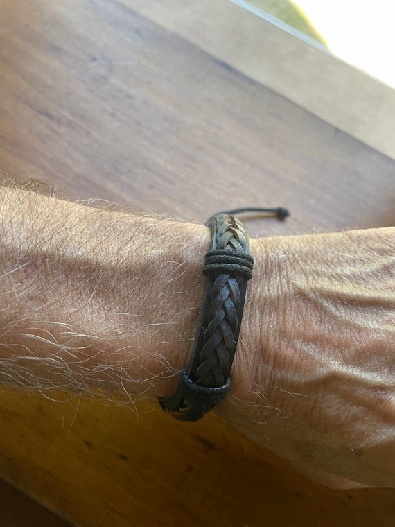 Nice Black Leather Bracelet ~ Easy On & Off ~ Hot… - image 1