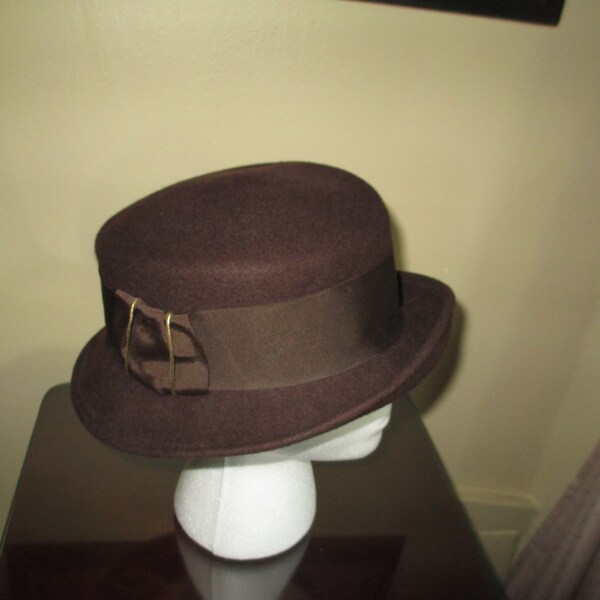 Stylish Vintage Michael Howard Woman's Brown Pork Pie Style Hat ~ Miss Bierner ~ NICE LOOK