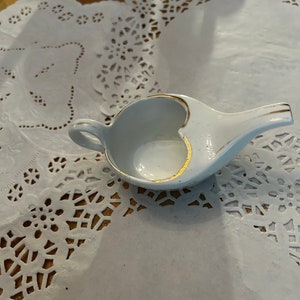Antique White & Gold Trimmed Cup Shaped Infant / Invalid Feeder ~ Signed Germany