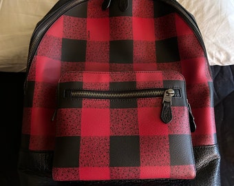 Coach Black Leather Travel Backpack Etsy Ireland