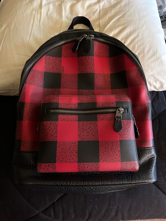 Vintage Court Backpack With Red & Black Buffalo Plaid Print~ Great Gift -  Etsy