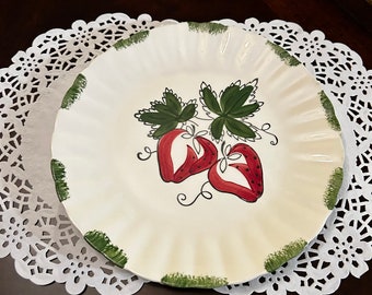 Retired Luncheon Plates ~ Strawberry Sundae by Blue Ridge / Southern Pottery ~ LovelyDesign