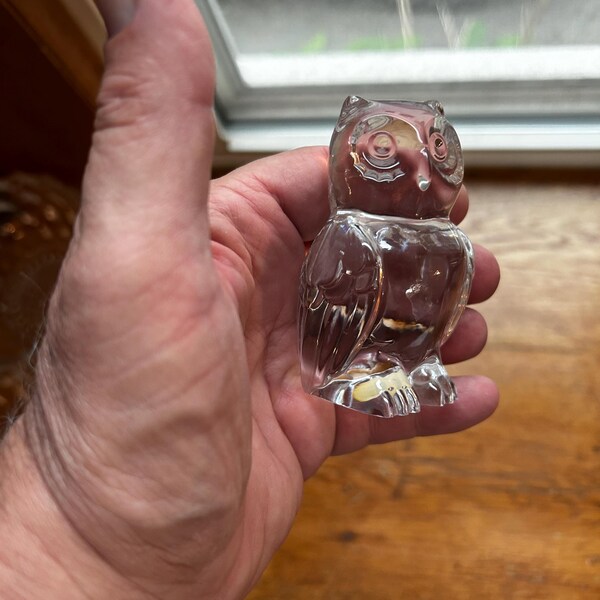 Hermosa figura de búho de cristal vintage / pisapapeles ~ Vidrio de alta calidad ~ ¡Gran regalo!