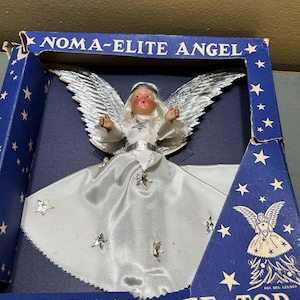 Rare Vintage 1920s Composition Angel Feather Tree Topper ~ Foil Wings ~ Ideal For A Vintage Decor ~ Really Sweet Vintage Look!