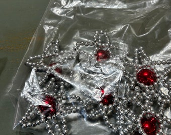 Vintage Style Lot Of 1940s Bead 3-Dimensional Star Ornaments ~ Great For a Feather Tree  ~ Great Craft Item