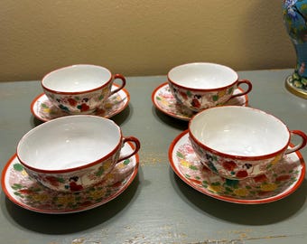 Beautiful Lot Hand Painted Japanese Geisha Girl Cup & Saucer Sets  ~ Delicate Pattern