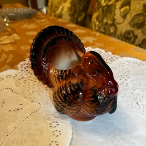 Wonderful Vintage Hand Painted Art Pottery Thanksgiving Turkey Planter / Centerpiece ~ USA 1950s