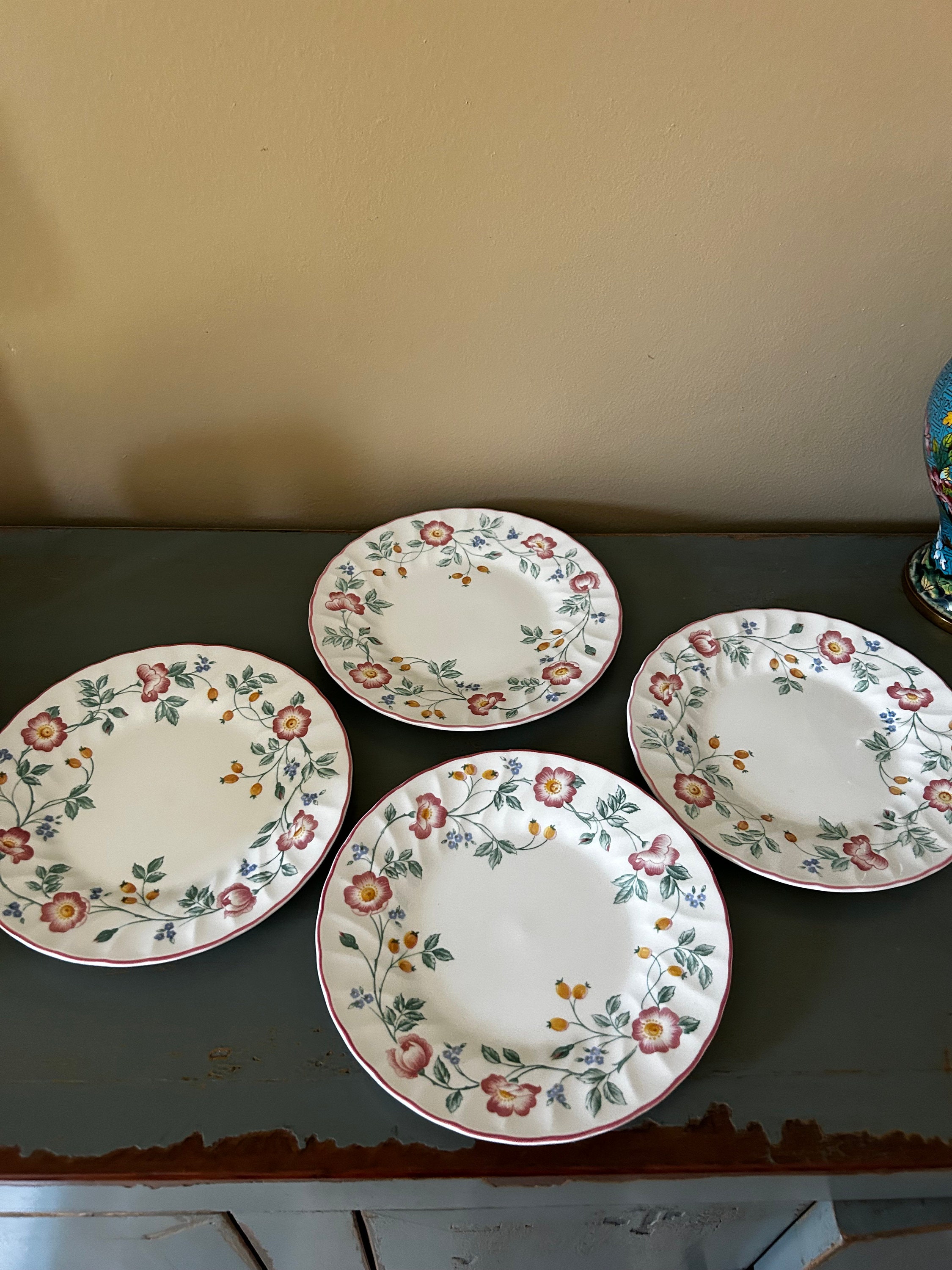Lot of Vintage Brair Rose Salad Plates by Churchill China, England  Beautiful Floral Pattern 
