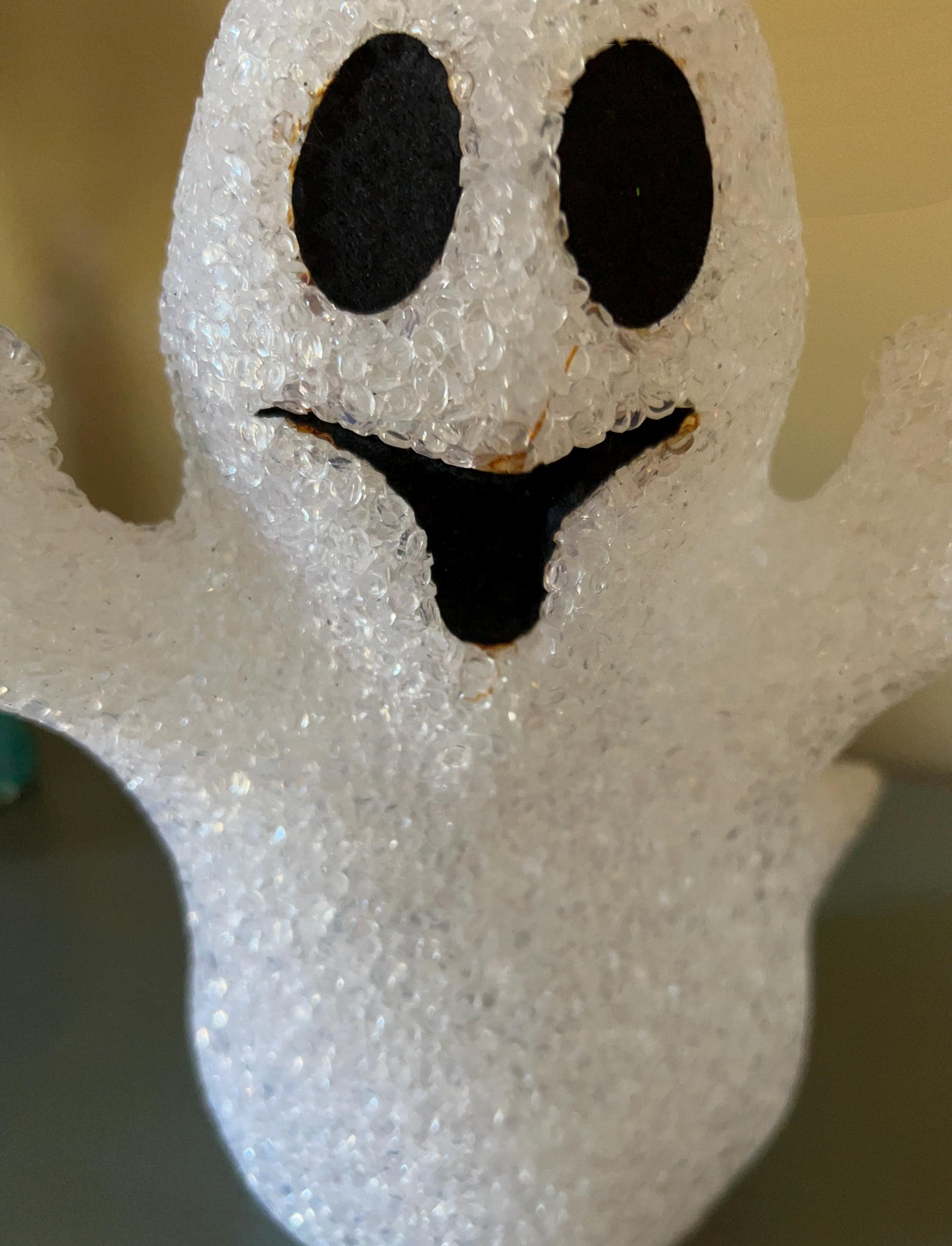 Vintage Melted (popcorn) Plastic Changing Color / Halloween Ghost