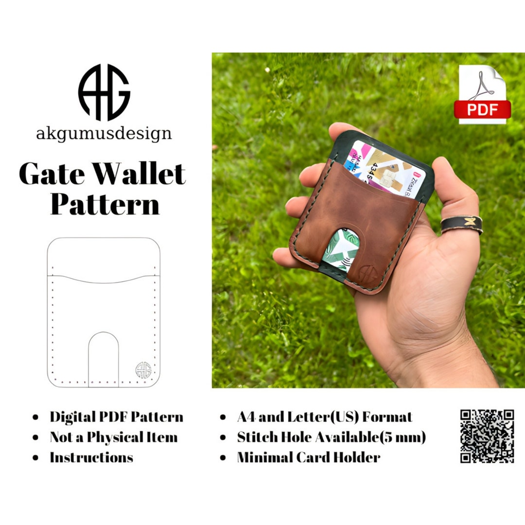 Leather Card Holder PDF Pattern: DIY Gate Wallet (A4/US Letter) - Etsy