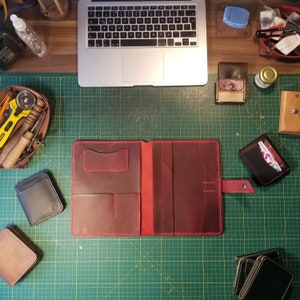 Personalized Leather A5 Portfolio: Handmade Organizer, Travel Case