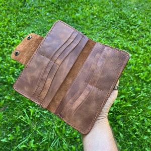 Cartera larga de cuero personalizada hecha a mano, cartera de cuero para mujer, cartera larga, cartera de mano, cartera delgada, regalo para mujer, regalo para ella,