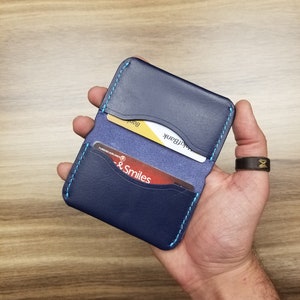 Porta-cartões de couro feito à mão, SlimWallet, couro de vaca premium personalizado costurado à mão, minimalista, capa para cartão