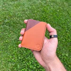 Porta-cartões de couro personalizado feito à mão, couro premium personalizado costurado à mão, couro curtido vegetal