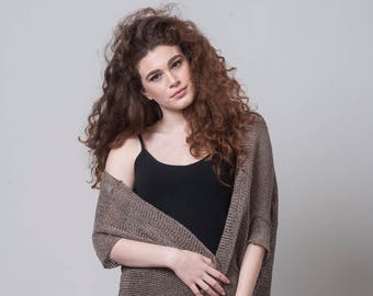 Boho Tops, Shawl, Women&#39;s Fall Knit, Knit Sweater, Loose Top, Pullover, Knit Wrap, Knit Shawl, Light Top, Wrap Sweater, Crochet Shawl