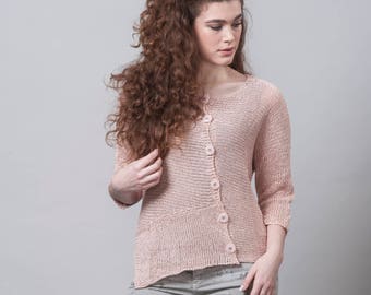 Cardigan Sweater, Womens Knit Sweaters, Knit Cardigan, Knit Fashion, Fall Knit, Blush Cardigan, Spring Top, Boho Blouse, Boho Cardigan, Pink