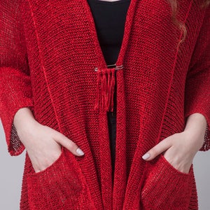 Light Top Boho Knit Knit Top Trendy Knit Knit Sweater Knit Cardigan Knit Fashion Long Top Cardigan Sweater Red Cardigan