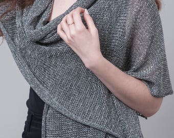 Knit Wrap, Boho Tops, Knit Shawl, Crochet Shawl, Trendy Knit, Summer Knit, Silver Top, Boho Shawl, Wrap Sweater, Sweater Shawl, Oversize Top