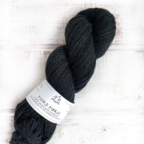 Coal Dust - Hand Dyed Yarn - Tonal Yarn -  Sock yarn - Norwegian wool - Gifts for knitters - Indie dyed yarn - Knitting yarn