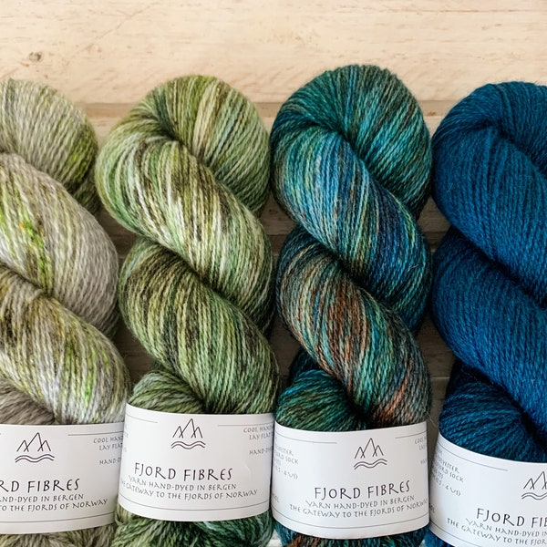 Rainforest Fade set Set - Trollfjord Sock - Variegated Yarn - Hand dyed yarn