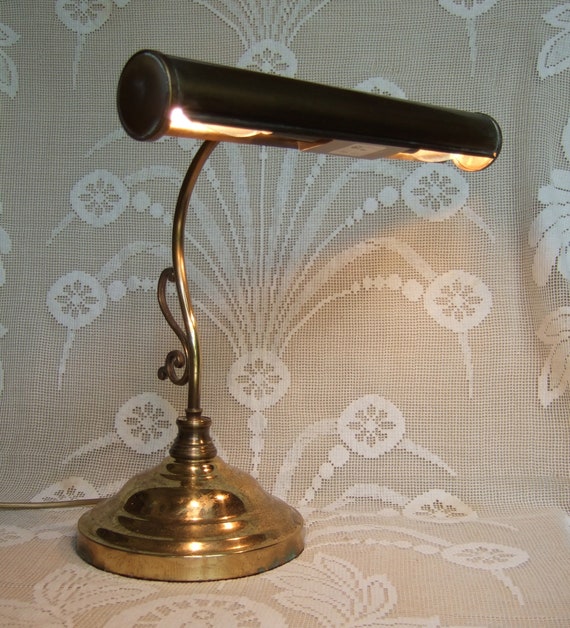 Antique Vintage French Brass Desk Lamp Table