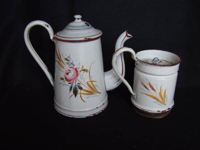 ANTIQUE VINTAGE FRENCH Enamelware Graniteware Biggin Coffee Etsy