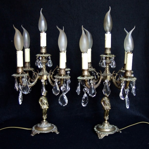 Antique Crystal Candelabra Etsy