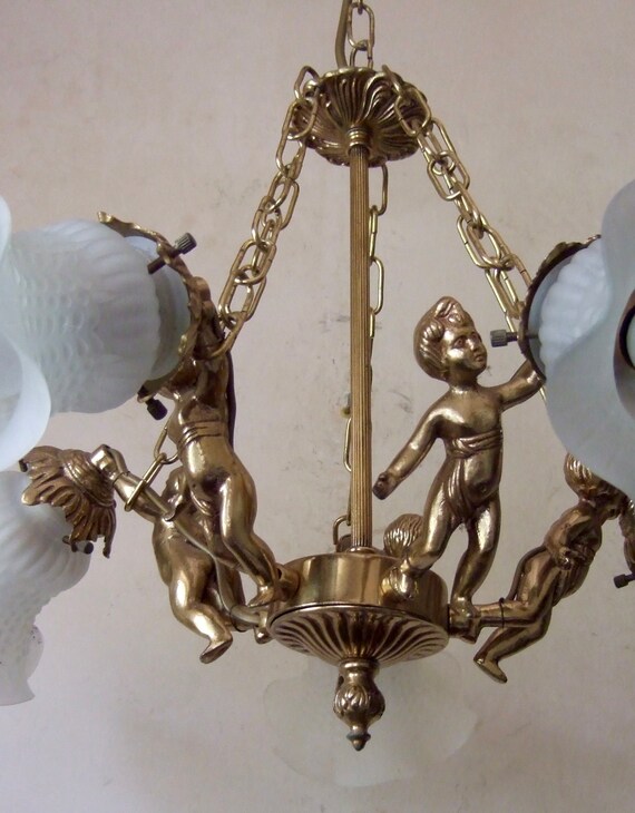 Antique cherub chandelier deals
