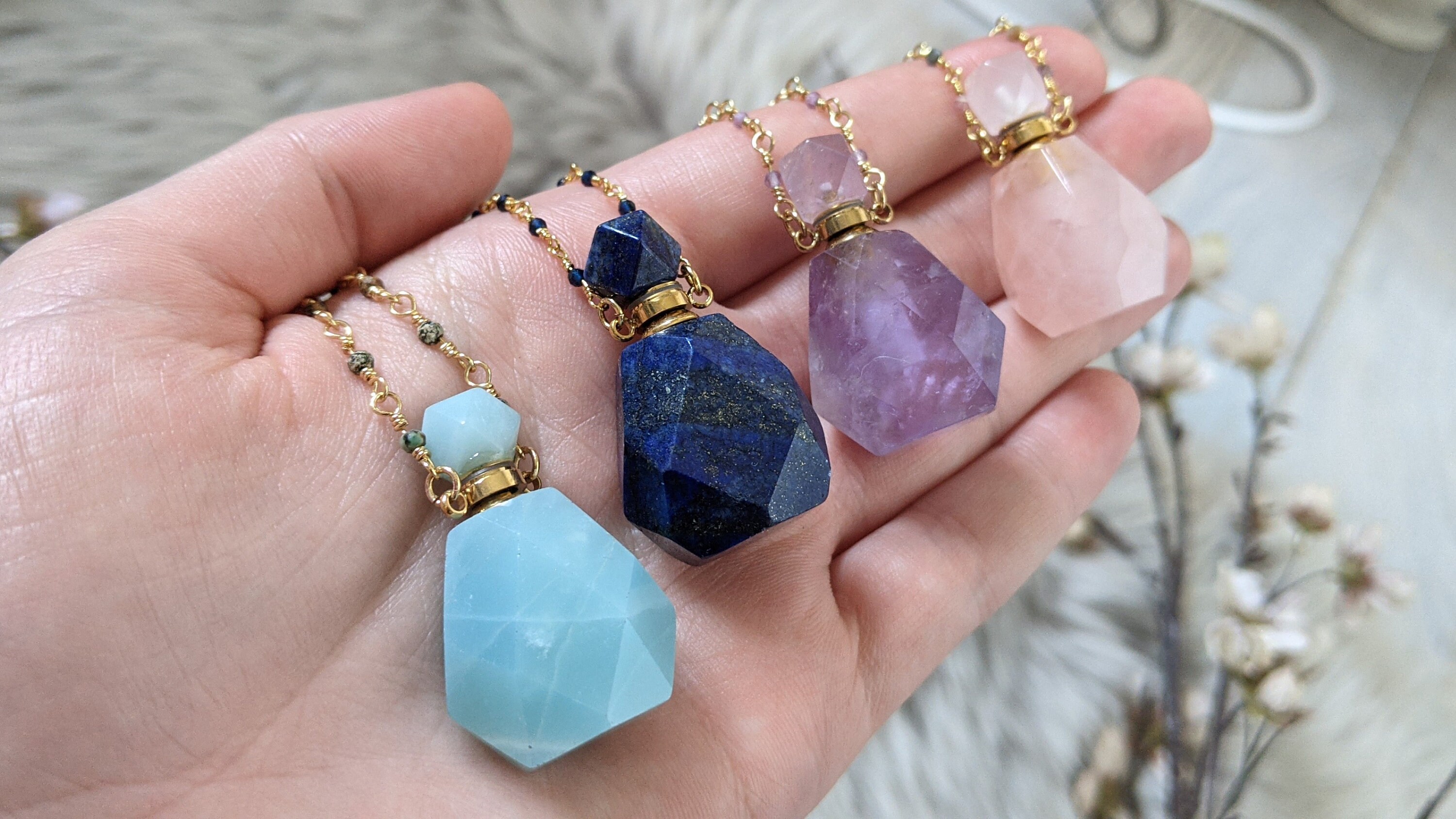 Essential Oil Bottle Necklace Perfume Bottle Necklace Etsy