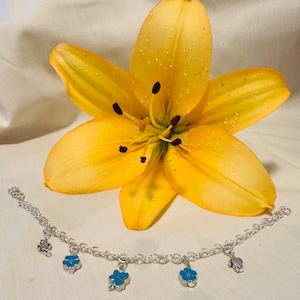 Blue Butterfly Charm Bracelet