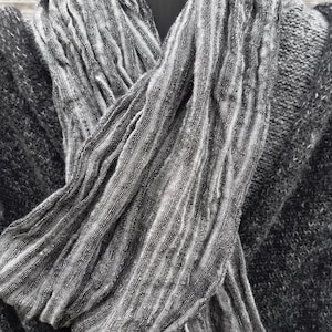 Linen scarf,soft linen,stone washed pure linen scarf,summer accessories,gift for him,gray,eco friendly linen scarf.