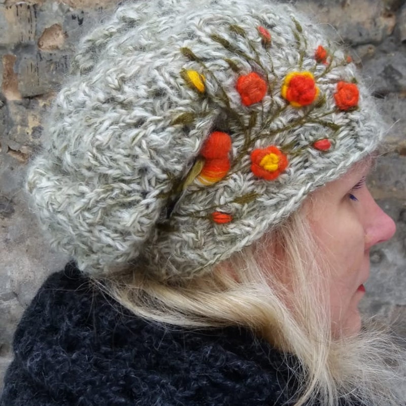 Hand Knit Beanie Etsy