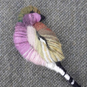 Hand embroidered bird brooch,bird pin with spring feeling,lovely Easter gift,eco friendly gift for her,textile boho brooch for her.
