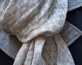 Foulard en lin naturel, accessoires d’été, foulard en lin décontracté, foulard en lin écologique.