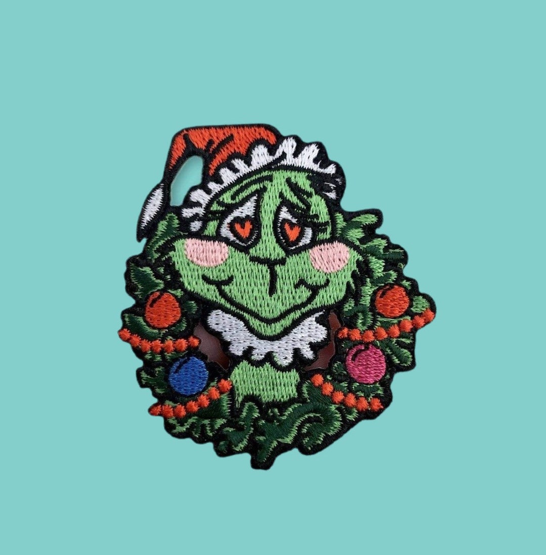 Holiday Grinch Iron on Patch, Merry Grinchmas, Embroidered Etsy