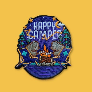 Happy/Family Camper Embroidered Iron-on patch