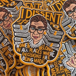 Ruth Bader Ginsburg "I DISSENT" Embroidered Iron-on patch