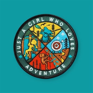 Just a Girl Who Loves Adventure Embroidered Iron-on patch