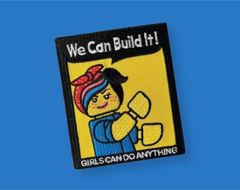 Rosie the Riveter inspired "We Can Build It" Embroidered Iron-on patch