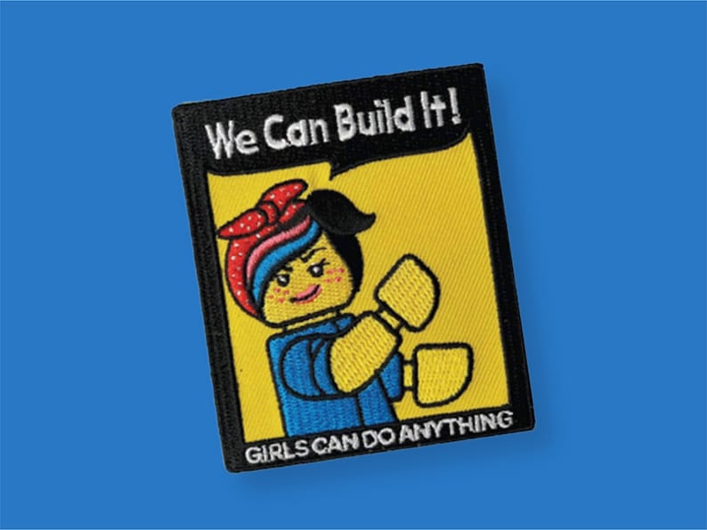Rosie the Riveter inspired We Can Build It Embroidered Iron-on patch image 1