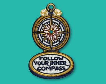 Follow Your Inner Compass Embroidered Iron-on patch