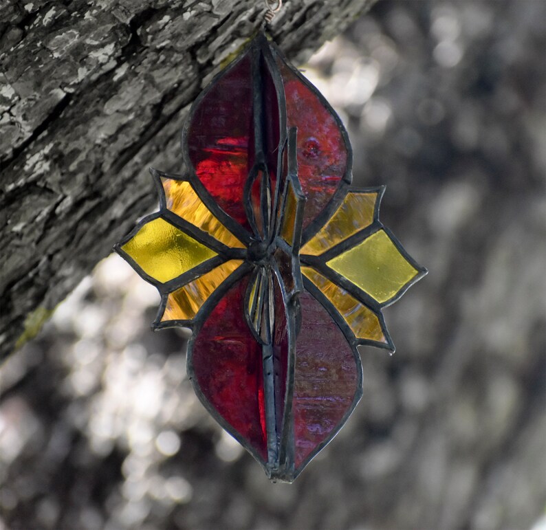 Stained Glass Hour Glass Shaped Sun Catcher Etsy
