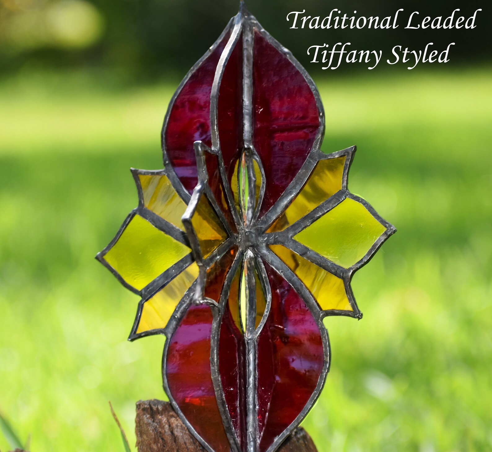 Stained Glass Hour Glass Shaped Sun Catcher Etsy